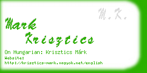 mark krisztics business card