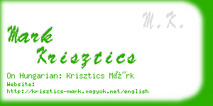 mark krisztics business card